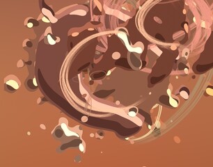 Cartoon water liquid particles droplets. Abatract painting. 2d illustration. Frozen motion small particle molecules.