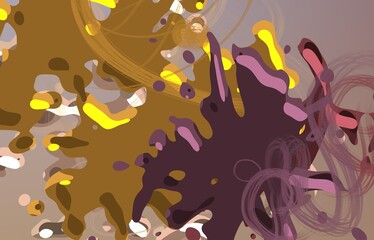 Cartoon water liquid particles droplets. Abatract painting. 2d illustration. Frozen motion small particle molecules. © Jakub