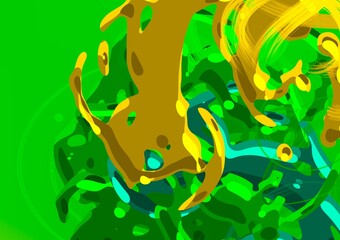 Cartoon water liquid particles droplets. Abatract painting. 2d illustration. Frozen motion small particle molecules. © Jakub