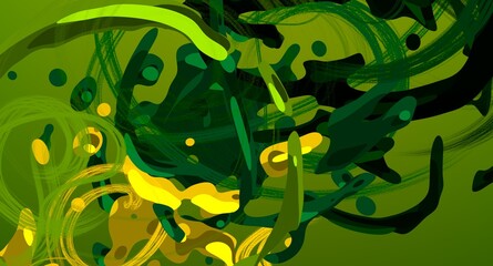 Cartoon water liquid particles droplets. Abatract painting. 2d illustration. Frozen motion small particle molecules. © Jakub
