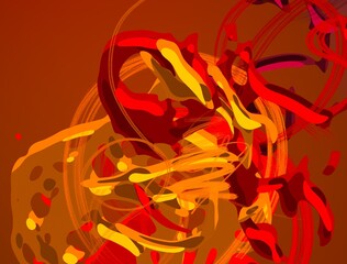 Cartoon water liquid particles droplets. Abatract painting. 2d illustration. Frozen motion small particle molecules. © Jakub