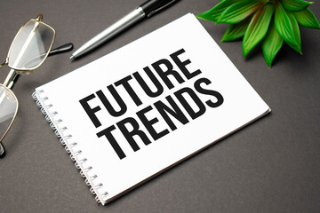 Future trends word. Business Marketing Words Typography Concept
