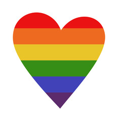 isolated icon pride lgbt heart, symbol of rainbow colorful love