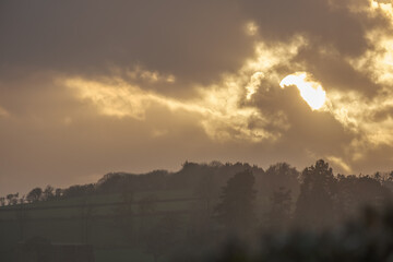 Dramatic Sunset Clouds over British Countryside