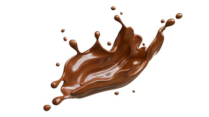 chocolate splashed on transparent background,clipping path