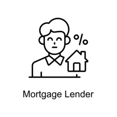 Mortgage Lender Vector line icons for your digital or print projects.
