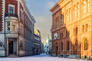 beautiful streets and buildings in New Year's Old Riga15