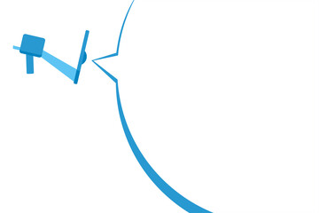 Fototapeta premium Flat Megaphone with large speech bubble