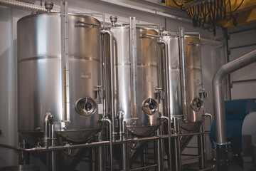 Olive oil tanks. Olive oil factory, olive production, tank.