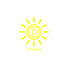 vitamin D icon vector. sun icon