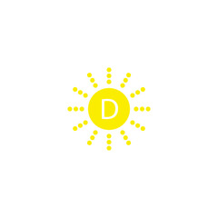 Fototapeta premium vitamin D icon vector. sun icon