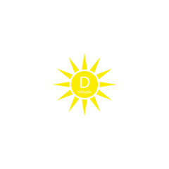 vitamin D icon vector. sun icon