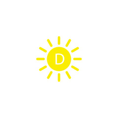 vitamin D icon vector. sun icon