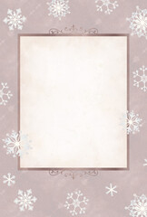 冬のアンティーク風ポストカード背景素材