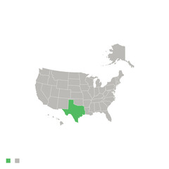 Map of United States with Texas Highlighted