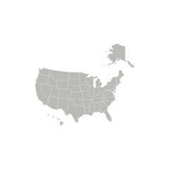 Obraz na płótnie Canvas Map of United States Isolated on white background