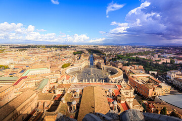 St. Peter's Basilica and Rome cityscape