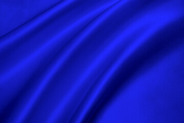 シルクのドレープ　青