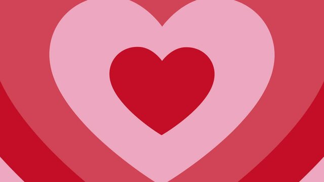 Rainbow fluid color heart shaped tunnel. Rainbow retro wallpapper psychedelic 70's 4k seamless looped animated background.