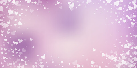 Fototapeta na wymiar White heart love confettis. Valentine's day vignet