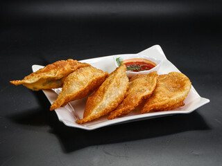 Caucasian traditional cuisine - cheburek with meat