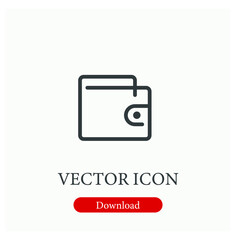 Wallet vector icon. Editable stroke. Symbol in Line Art Style for Design, Presentation, Website or Apps Elements, Logo. Pixel vector graphics - Vector