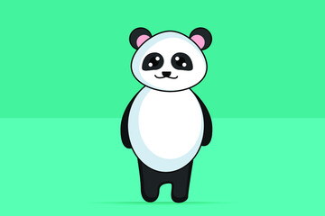 illustration of a panda standing in a dense forest