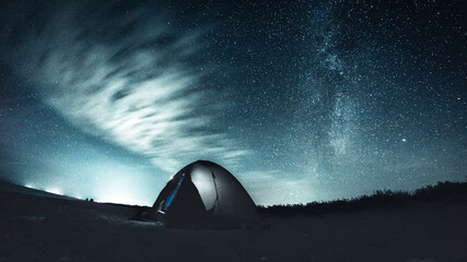 Camping on the beach and fantastic milky way