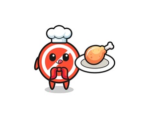 stop sign fried chicken chef cartoon character