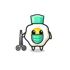 surgeon fried egg mascot character