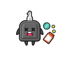 Naklejka premium illustration of overdose car key character