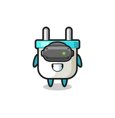 cute electric plug using VR headset