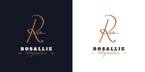 Initial RA Logo Design with Handwriting Style. RA Signature Logo or Symbol for Wedding, Fashion, Jewelry, Boutique, Botanical, Floral and Business Identity