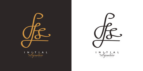 Obraz premium Elegant Initial H and S Logo Design with Handwriting Style. HS Signature Logo or Symbol for Wedding, Fashion, Jewelry, Boutique, Botanical, Floral and Business Identity
