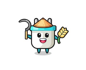 electric plug Asian farmer holding paddy