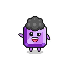 purple gemstone character as the afro boy