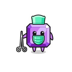 surgeon purple gemstone mascot character