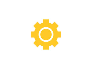 Yellow settings icon. black settings icon. icon design 