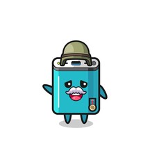 cute power bank as veteran cartoon