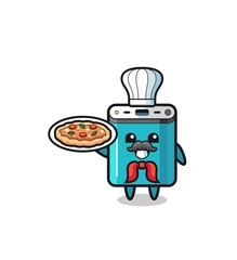 power bank character as Italian chef mascot