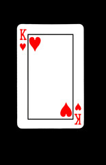 King of Hearts Playing Card on Black Background