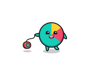 cartoon of cute chart playing a yoyo