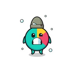 cute cartoon chart with shivering expression