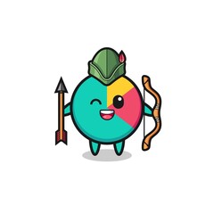 chart cartoon as medieval archer mascot