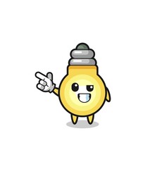light bulb mascot pointing top left