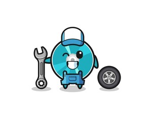 the optical disc character as a mechanic mascot