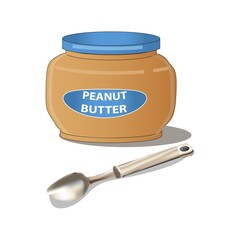 Tasty Peanut Bottle in a Jar Vector Illustration