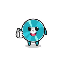 optical disc mascot doing thumbs up gesture