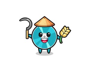 optical disc Asian farmer holding paddy
