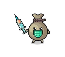 illustration of the money sack to fight the virus